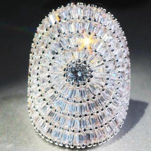 NEW 925 STERLING SILVER SHINING DIAMOND RING, CUTE RING, SHINY RING.